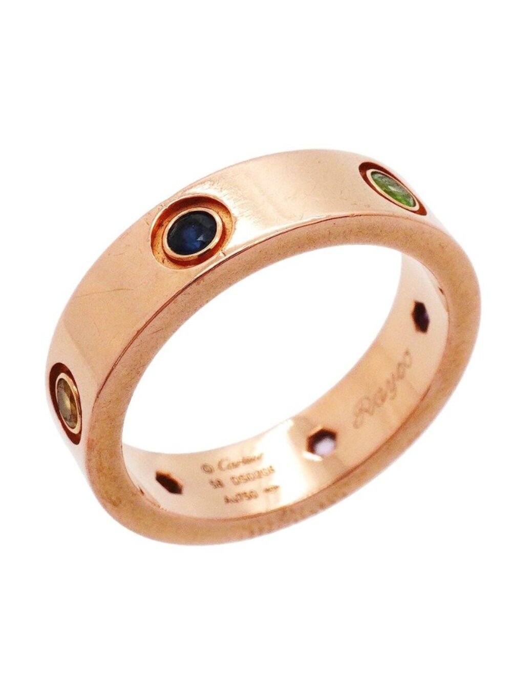 Cartier Ring Love 18k Pink Gold Multi Stone Multicolor